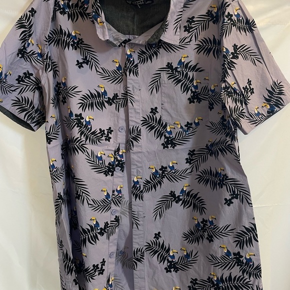 Tropical Print Men's Shirt L purple - Picture 5 of 5